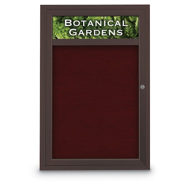 Indoor Enclosed Combo Board, 42"x32", Black Frame/Black & Surf